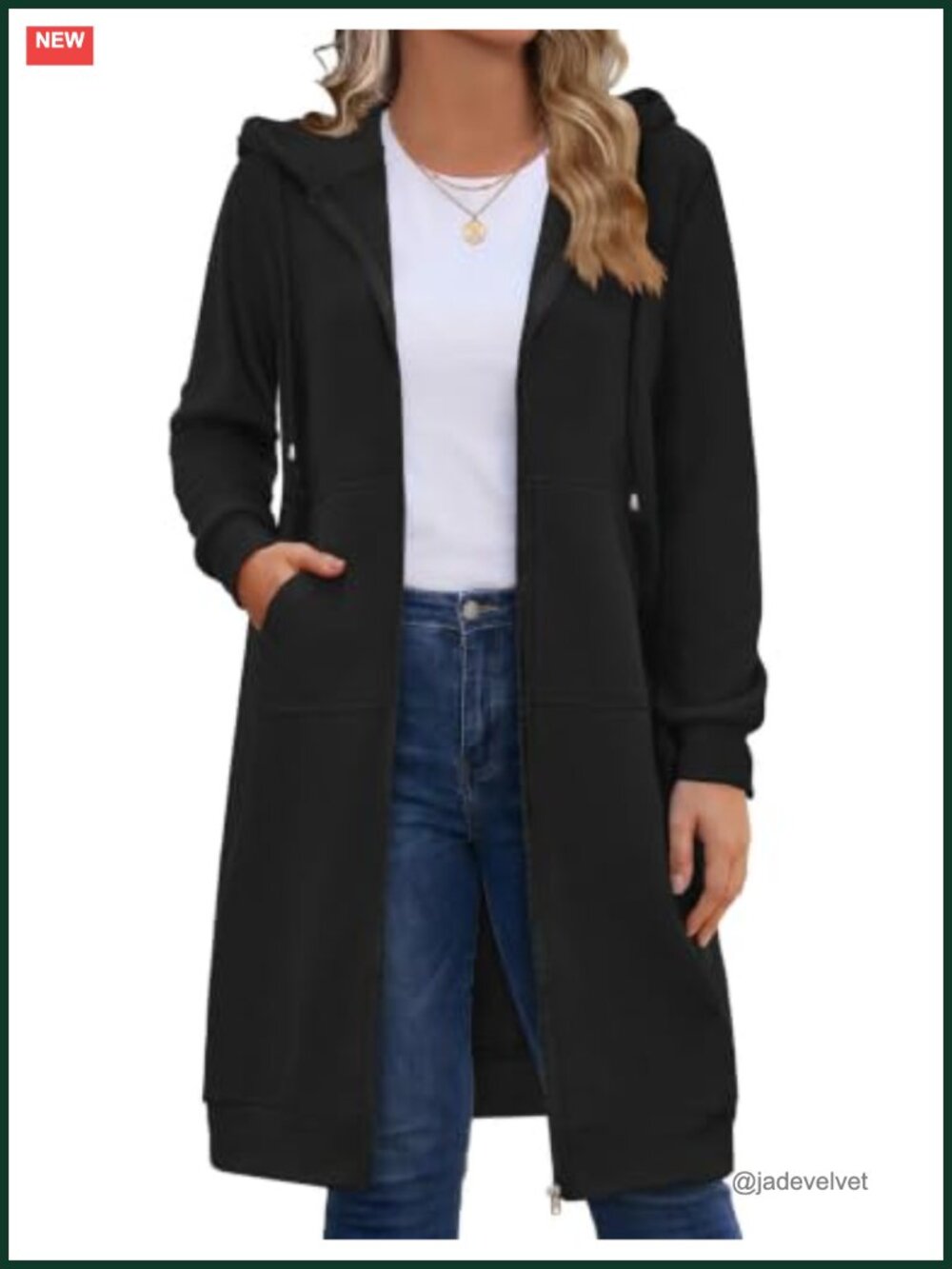 Plus Size Zip Up Hoodie Fleece Tunic Sweatshirt Jacket with Pockets